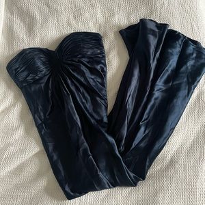 Laundry by Shelli Segal Navy Strapless Satin Gown